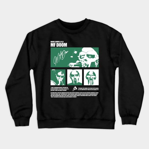 MF DOOM Crewneck Sweatshirt by Pandaburba Illustrations